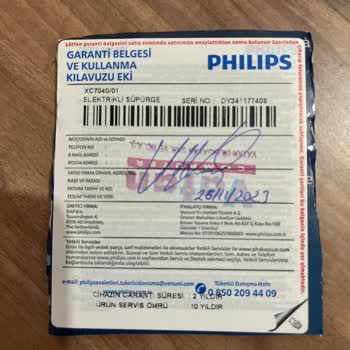PHILIPS Ev Aletleri Philips Dikey Süpürge Tuş Bozuldu