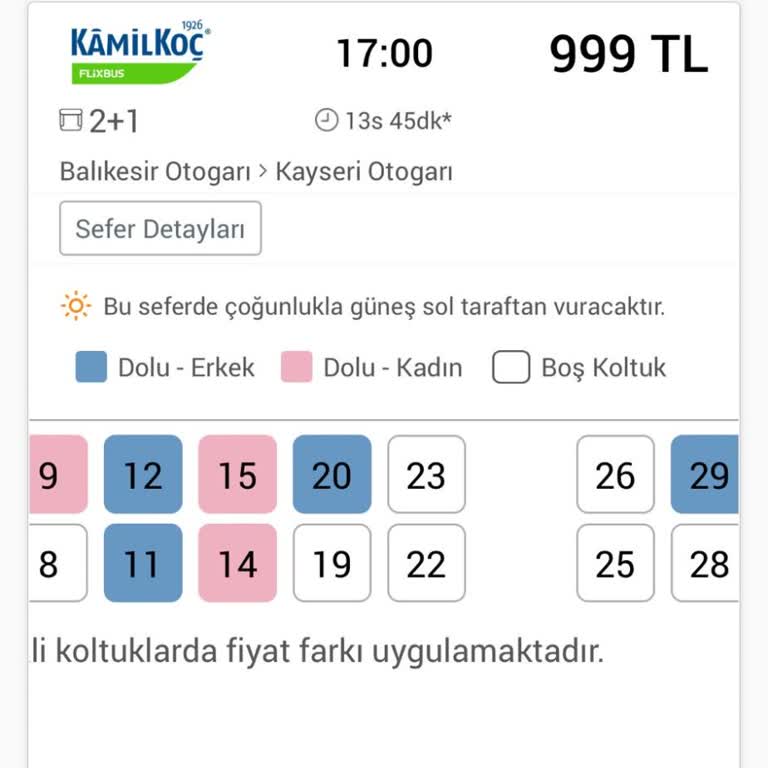 Kamil Koç Ekstra Ücret Alınması Hakkında