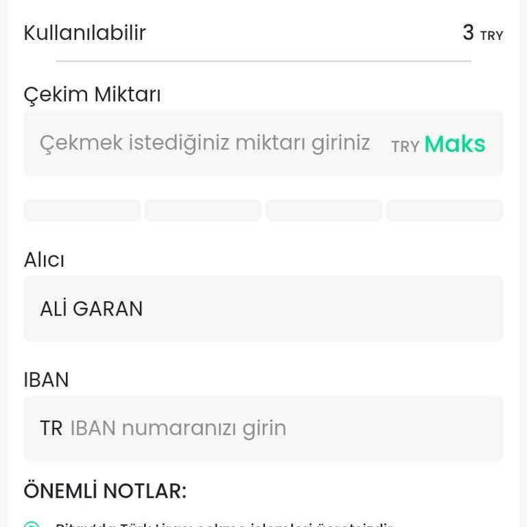 Bitay Para Çekim Sorunu