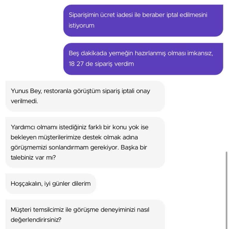 GetirYemek Hem Temsilciden Hem Restorandan Şikayetçiyim