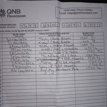 Sipay Bilgim Dışında İşlem