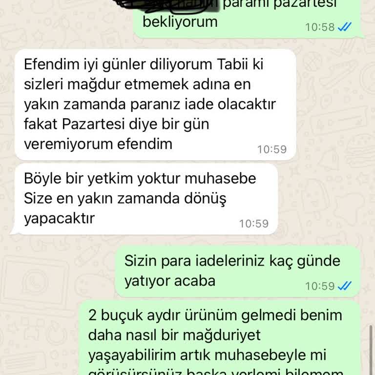 Ahs Mobilya Ve Halı Gelmeyen Ürünler Yatmayan Para