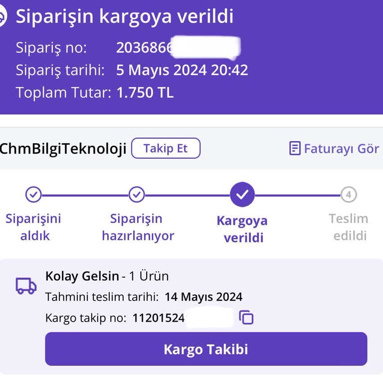 Kolay Gelsin Kargomun Gelmesi İçin 2 Hafta Süre Veriyor