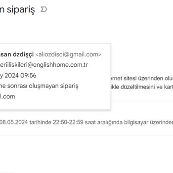 English Home İnternet Siparişinde Sistemsel Hata Ve İade Sorunu!