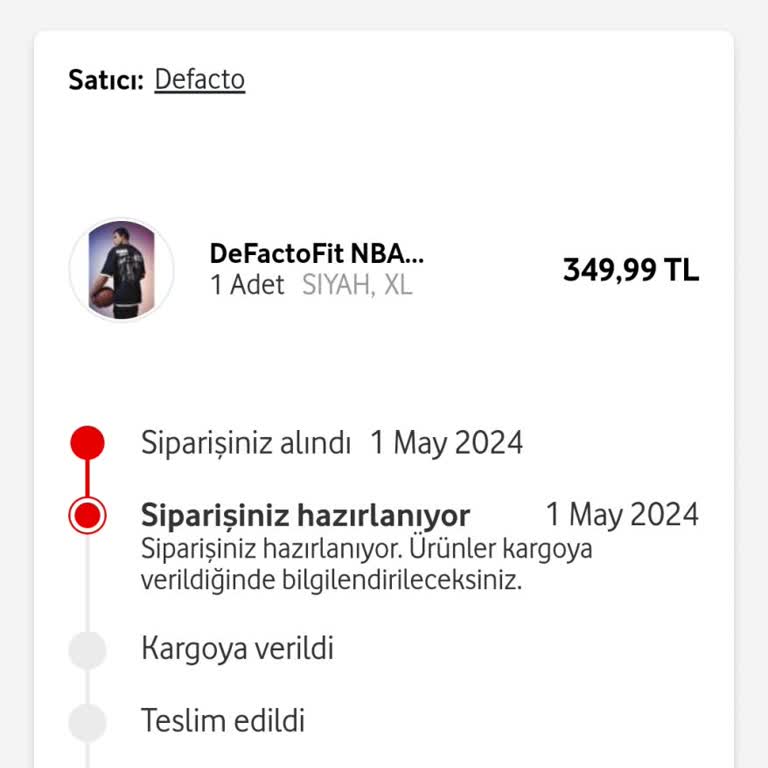 Vodafone Yanımdadan Alınıp Kargolanmayan Ürün.