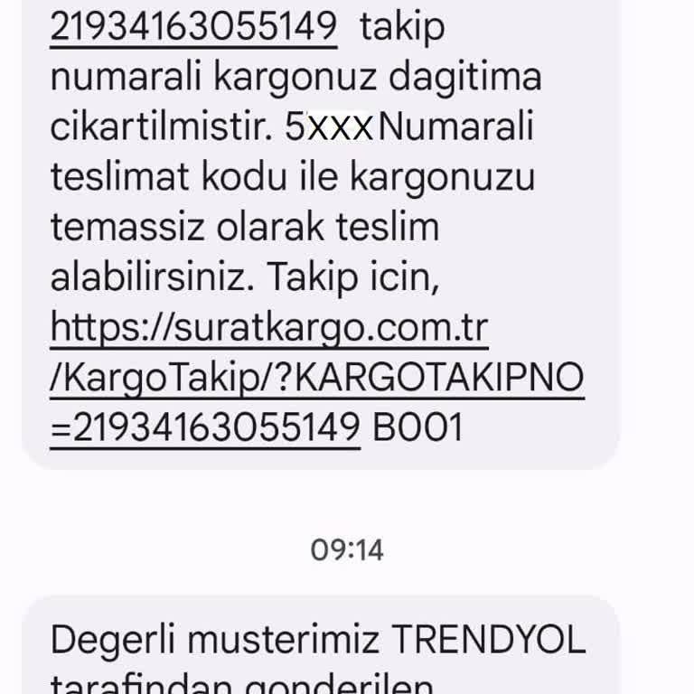 Sürat Kargo Dağıtımdayız Diye Mesaj Gönderiyor Kargoyu Getirmiyor