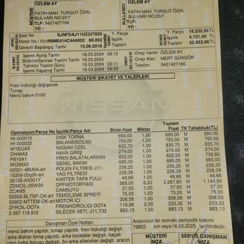 Nissan Yetkili Serviste Orijinal Olmayan Parça Kullanımı