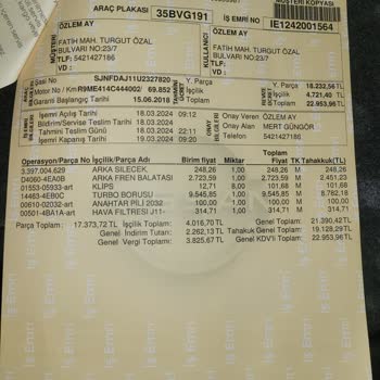 Nissan Yetkili Serviste Orijinal Olmayan Parça Kullanımı