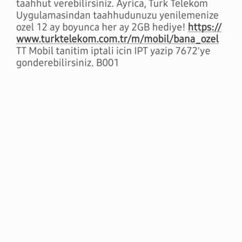 Türk Telekom Taahhüde Verilmeyen GB Lar