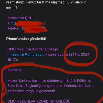 Ondokuz Mayıs Üniversitesi Gönderilmeyen Mezun Kimlik Kartı