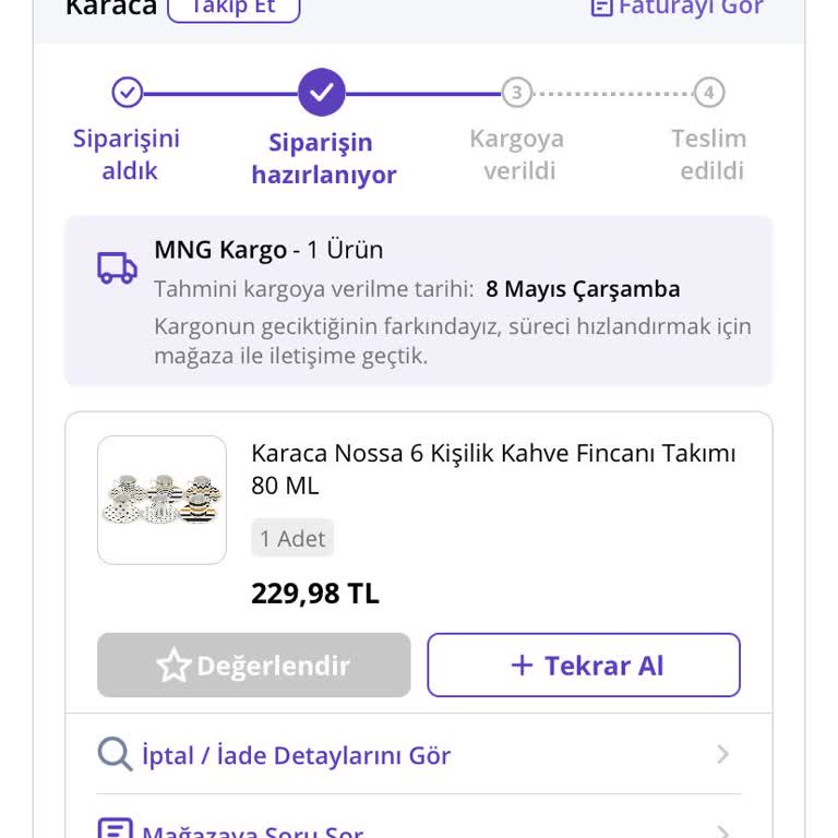 N11 Ve Karaca Satıcısı Fincan Takımı Kargoya Vermediler
