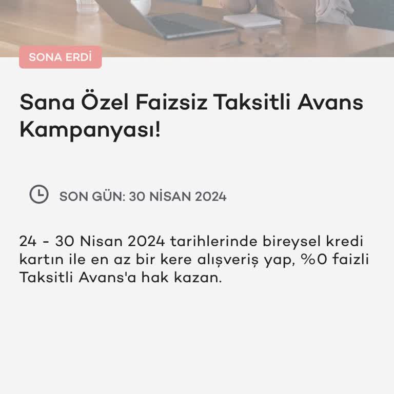 Akbank'tan Faizsiz Taksitli Nakit Avans Kullanamadım