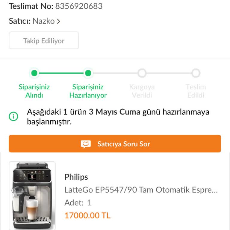 Trendyol'dan Aldığım Kahve Makinesi Bana Gönderilmiyor