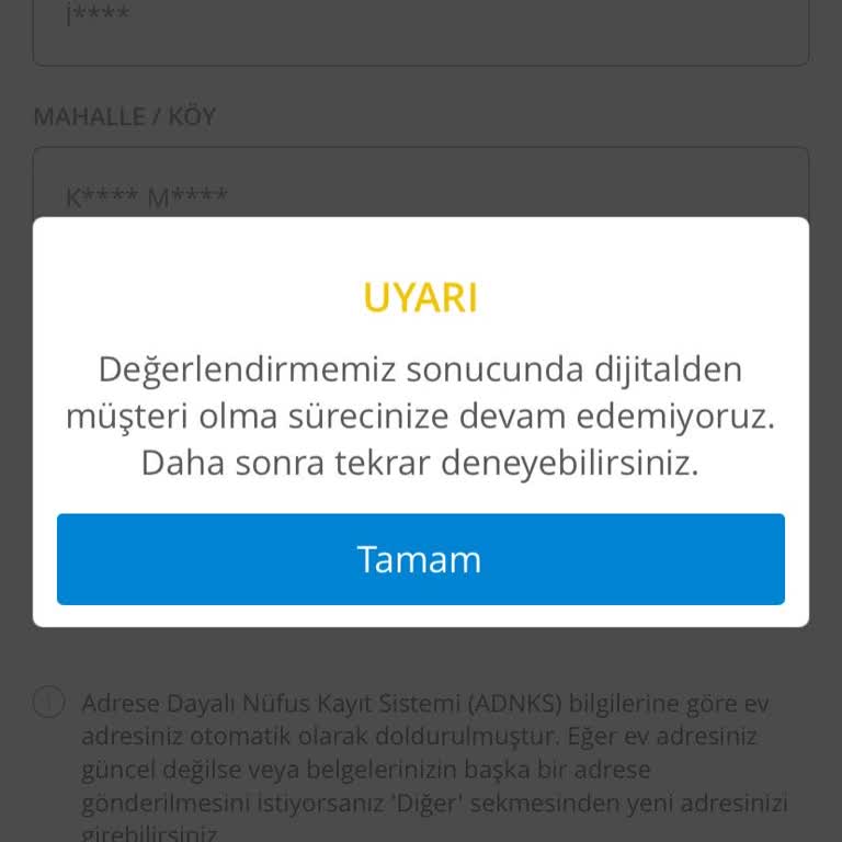 Denizbank Mobilden Müşteri Olamama Sorunu