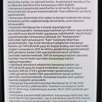 Yapı Kredi Hakkettiğim Worldpuan İ Vermedi