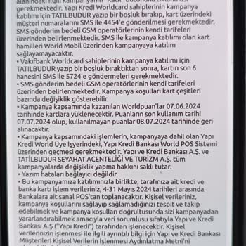 Yapı Kredi Hakkettiğim Worldpuan İ Vermedi