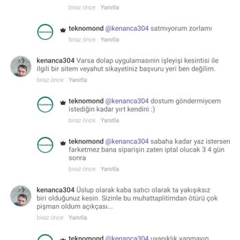 Trendyol Dolap Uygulaması Saygısız Satıcı...