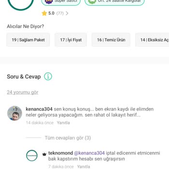 Trendyol Dolap Uygulaması Saygısız Satıcı...