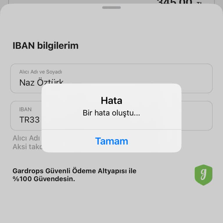 Gardrops İbanımı Kabul Etmiyor Paramı Çekemiyorum