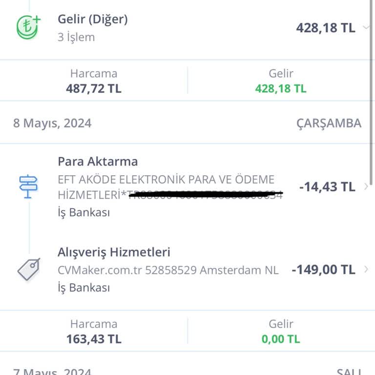 CV Maker İzinsiz Para Çekmesi