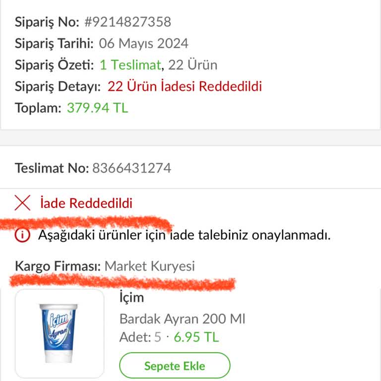 Migros Siparişim Teslim Edilmedi, Mağduriyet Yaşıyorum!