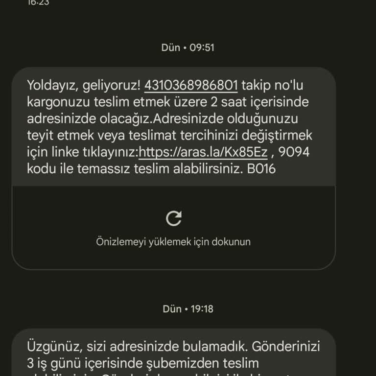 Aras Kurye Kargo Tesliminde Sıkıntı