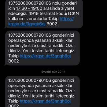 KARGOMsende Teslim Edilmeyen Kargo
