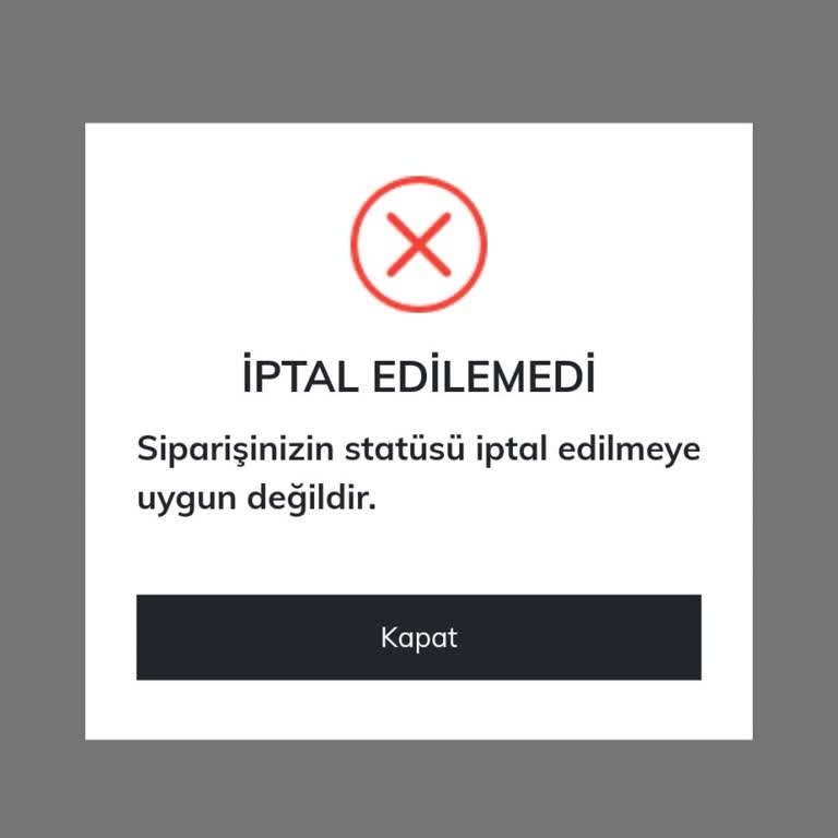 DeFacto Sipariş İptali Yapamıyorum