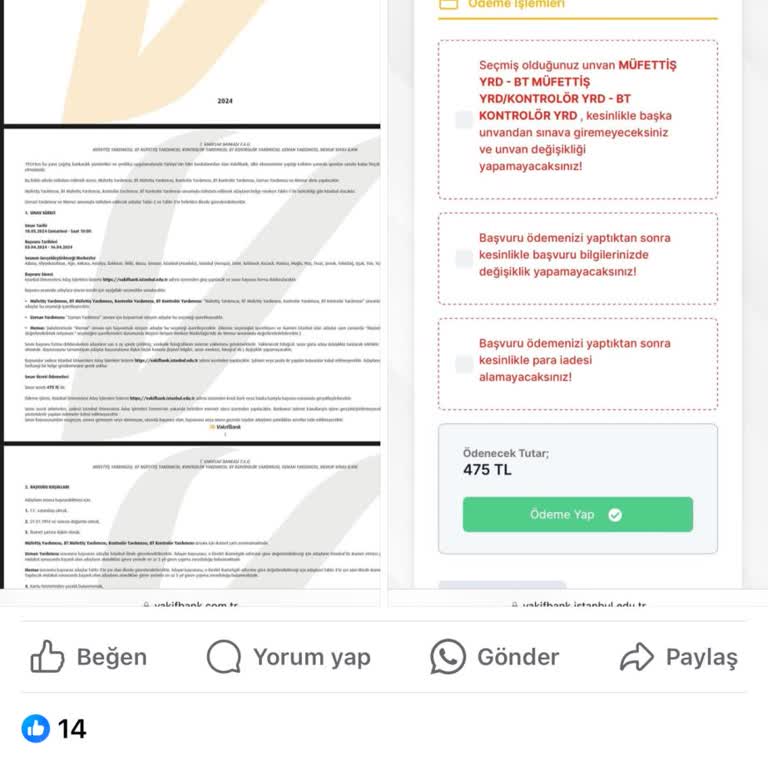 VakıfBank Memur Sınav Başvuru Hatası