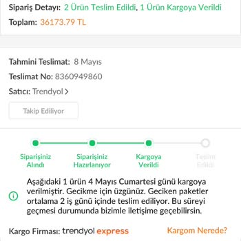 Trendyol Express Günlerce Gelmeyen Kargom