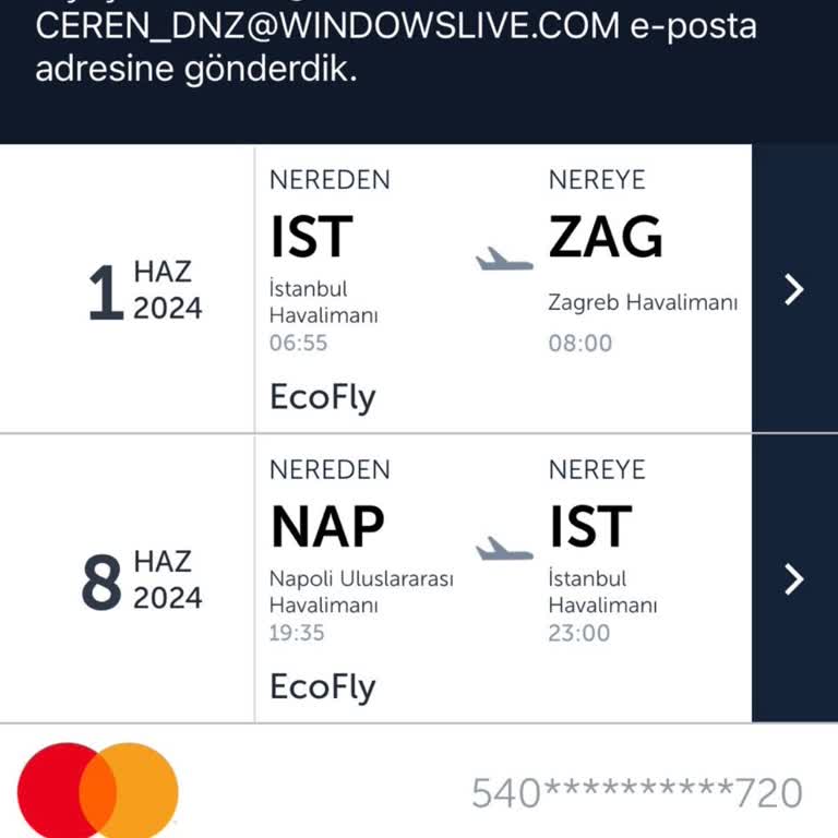 THY Ecofly Uçuş Bileti Açığa Alma