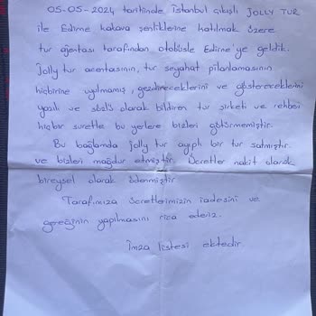 Jolly Tur Edirne Kakava Turu Hayal Kırıklığı