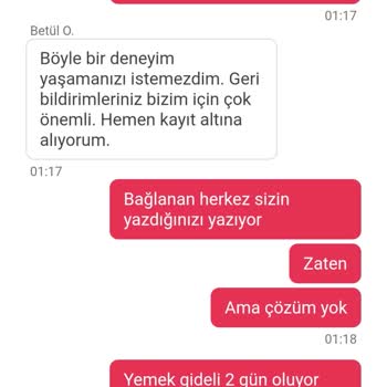 Yemeksepeti Ücret İade Yapılmadı