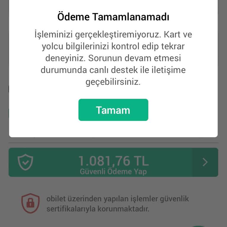 Obilet Sistem Hatası Nedeniyle Mağduriyet