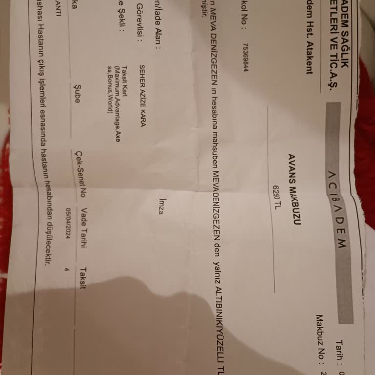 Acıbadem Halkalı Hastanesi Faturamı Vermedi
