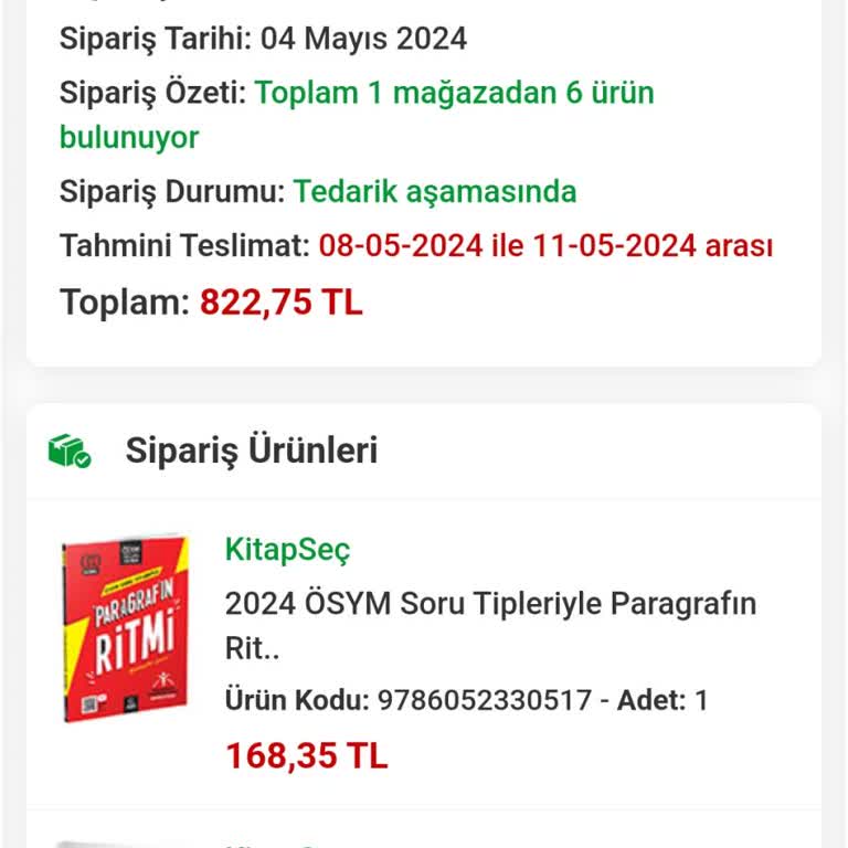Kitapsec 1 Haftadır Kargoya Verilmeyen Sipariş