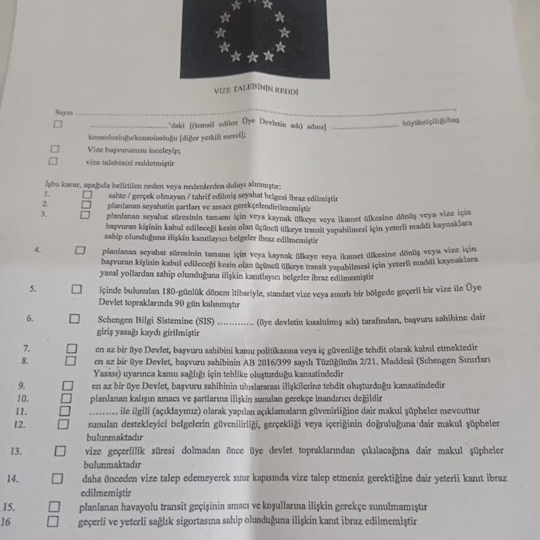 iData Sebepsiz Vize Reddi