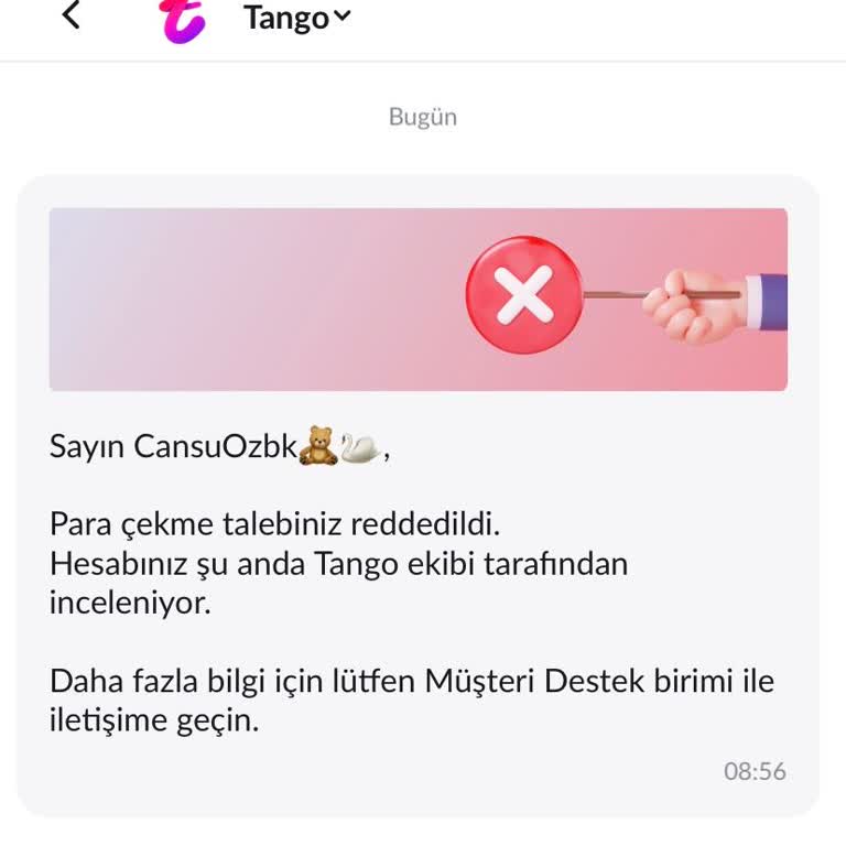 Tango Para Çekme Talebi Reddedildi