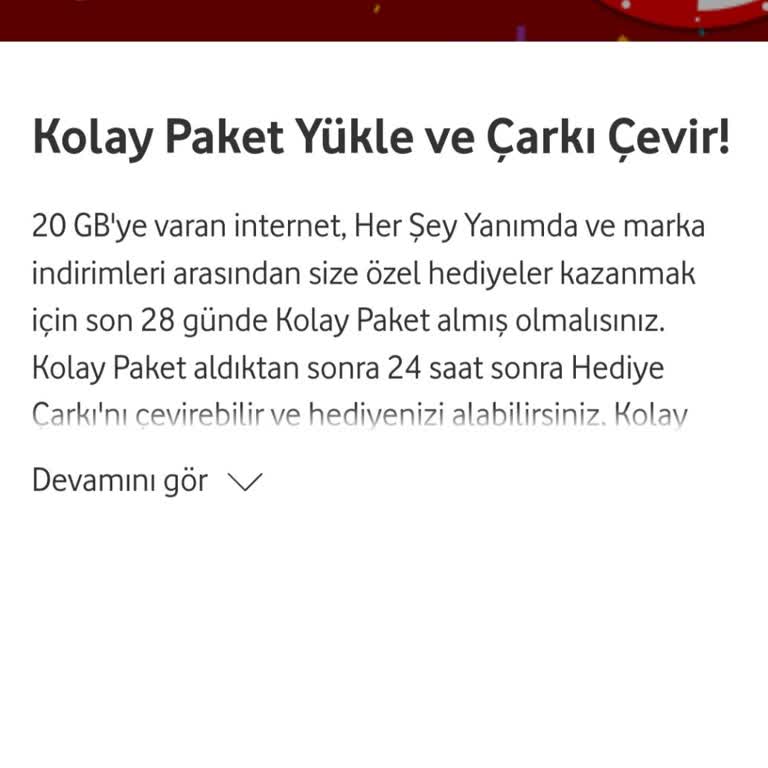 Vodafone Hediye Çarkı Çevirememe Sorunu