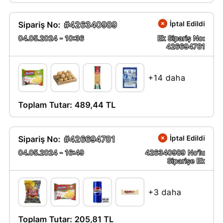 Migros Müşterin Bilgisi Olmadan İsteği Olmadan Üründen İptal Edilmesi