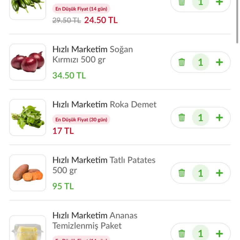Trendyol Hızlı Market Tatlı Patates Hayal Kırıklığı