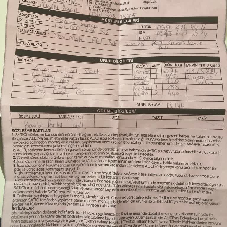 Bambi Yatak Sıfır Ürünü İade Almıyor Üretim Hatası