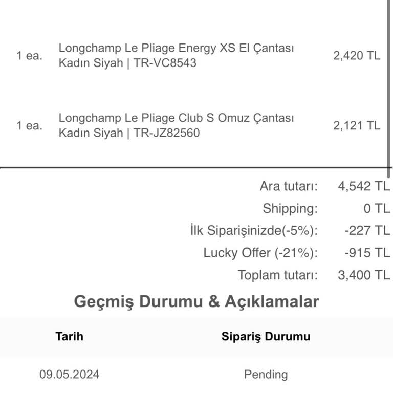 Long Champ Turkey Sahte