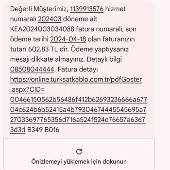 TÜRKSAT Kablo Net Fazla Fatura Çıkardı.