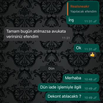 Realsneakers (Realsneakers.tr) Realsneakers.tr Instagram Sayfası İade Ödemesi Yapmıyor