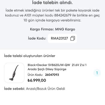 A101 Online Alışverişte Yaşadığım Sorun
