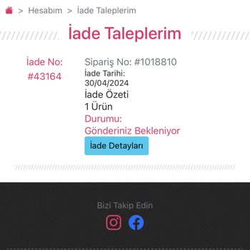 Podyum Plus İade Ettiğim Ürünün Parasını Alamadım