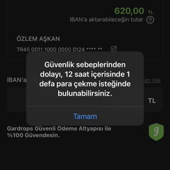 Gardrops Para Çekme Sorunu