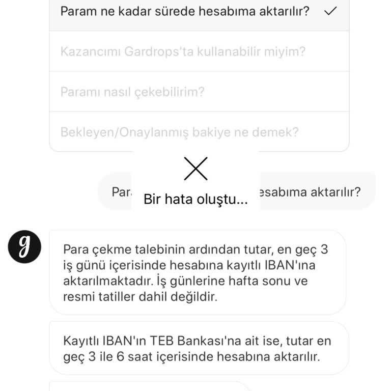 Gardrops Giriş Yapamıyorum Paramı Çekemiyorum