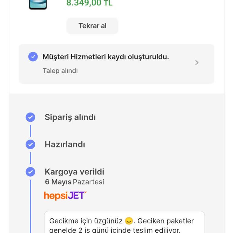 Hepsijet İle Teslimat Yapılmıyor